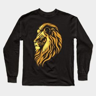 lion fur art without background with color according to surface Long Sleeve T-Shirt